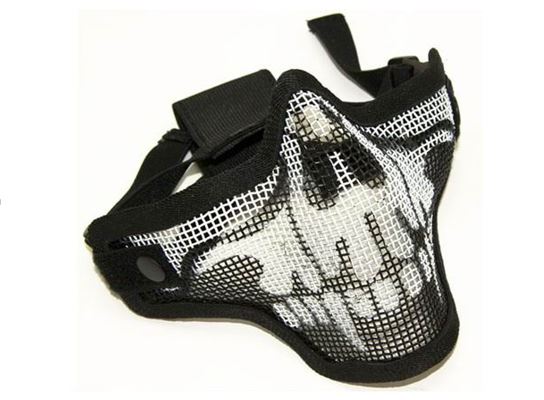 Steel Half Face Mask (Black Skull)