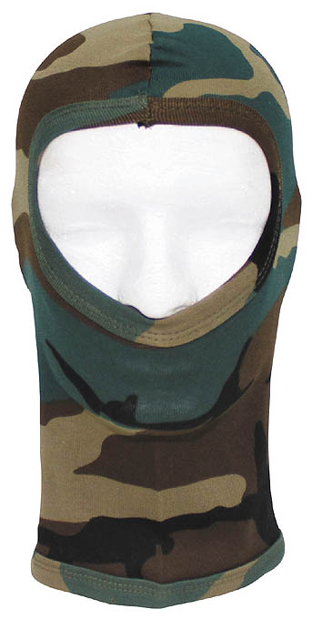 Balaclava, 1 hole, cotton, Woodland