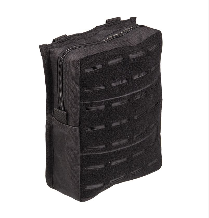 BLACK LASER CUT BELT POUCH LARGE