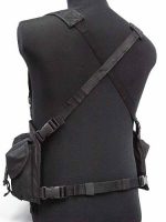 Tactical Magazine Chest Rig Carry Vest Black (600D)