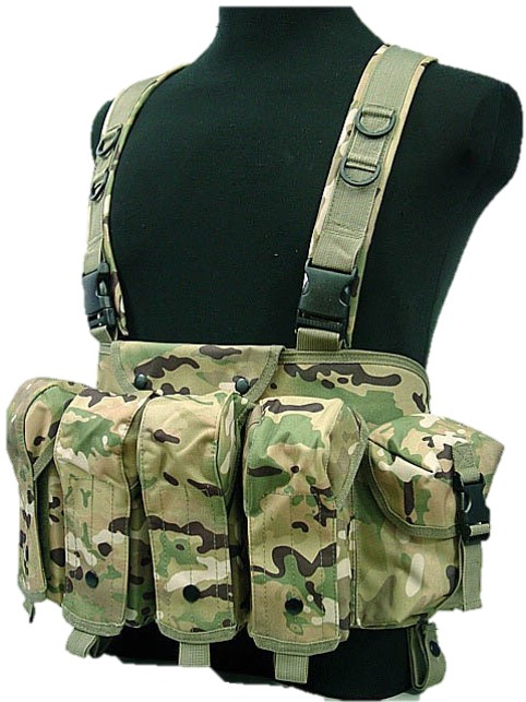 Tactical Magazine Chest Rig Carry Vest - Multicam