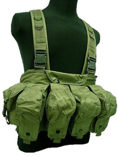 Tactical Magazine Chest Rig Carry Vest OD (600D)