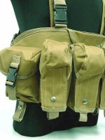 Tactical Magazine Chest Rig Carry Vest Tan (600D)