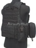 Molle Tactical Strike Plate Carrier Vest Black (600D)