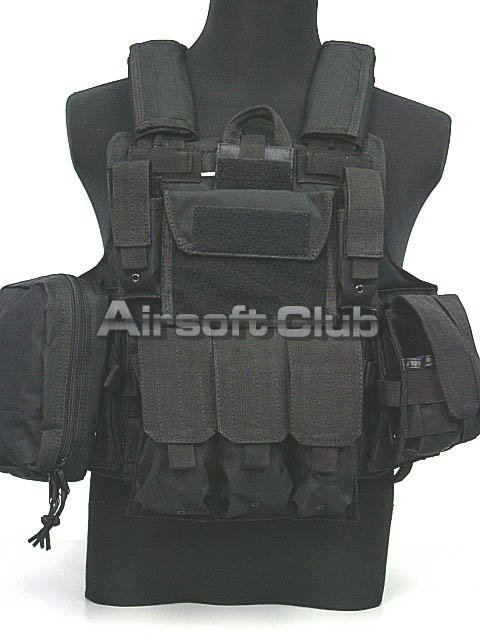Molle Tactical Strike Plate Carrier Vest Black (600D)