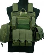 Molle Tactical Strike Plate Carrier Vest OD (600D)