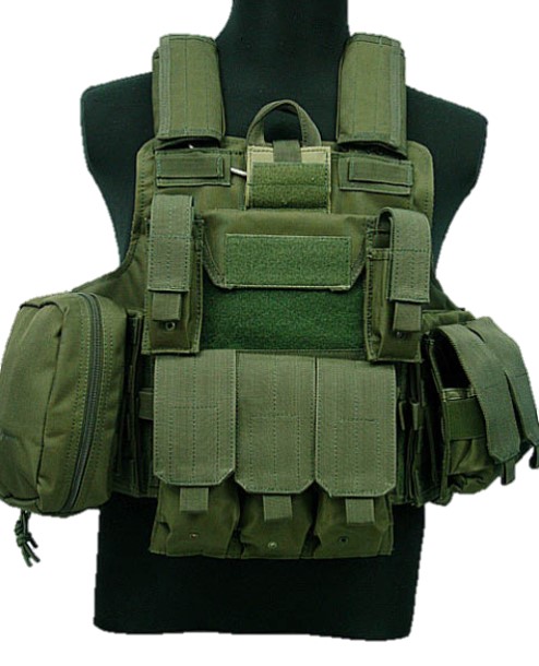 Molle Tactical Strike Plate Carrier Vest OD (600D)