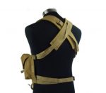 Tactical 4 Pouches Magazine Carry Chest Rig Vest - Coyote - Image 2