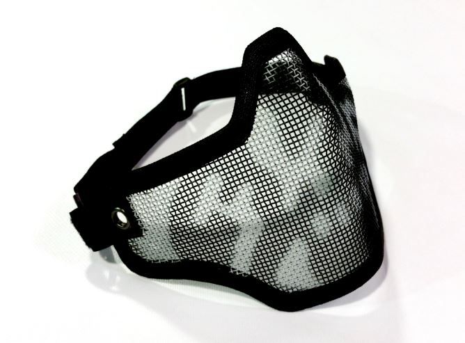 Steel Half Face Mask - Skull (Black)