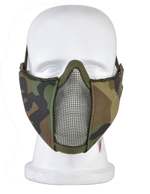 Tactical Steel Wire Half Face Mask - WOODLAND
