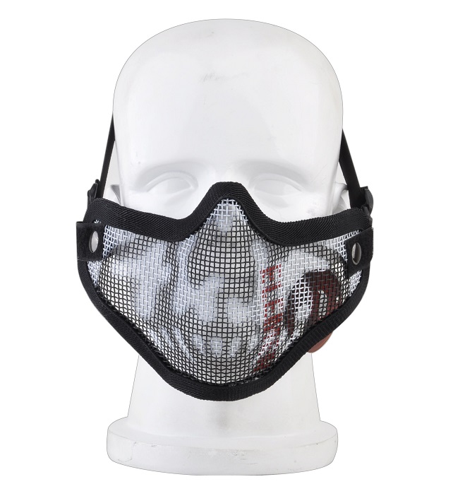 Strike Steel Mech Half Face Skull Mask - BK