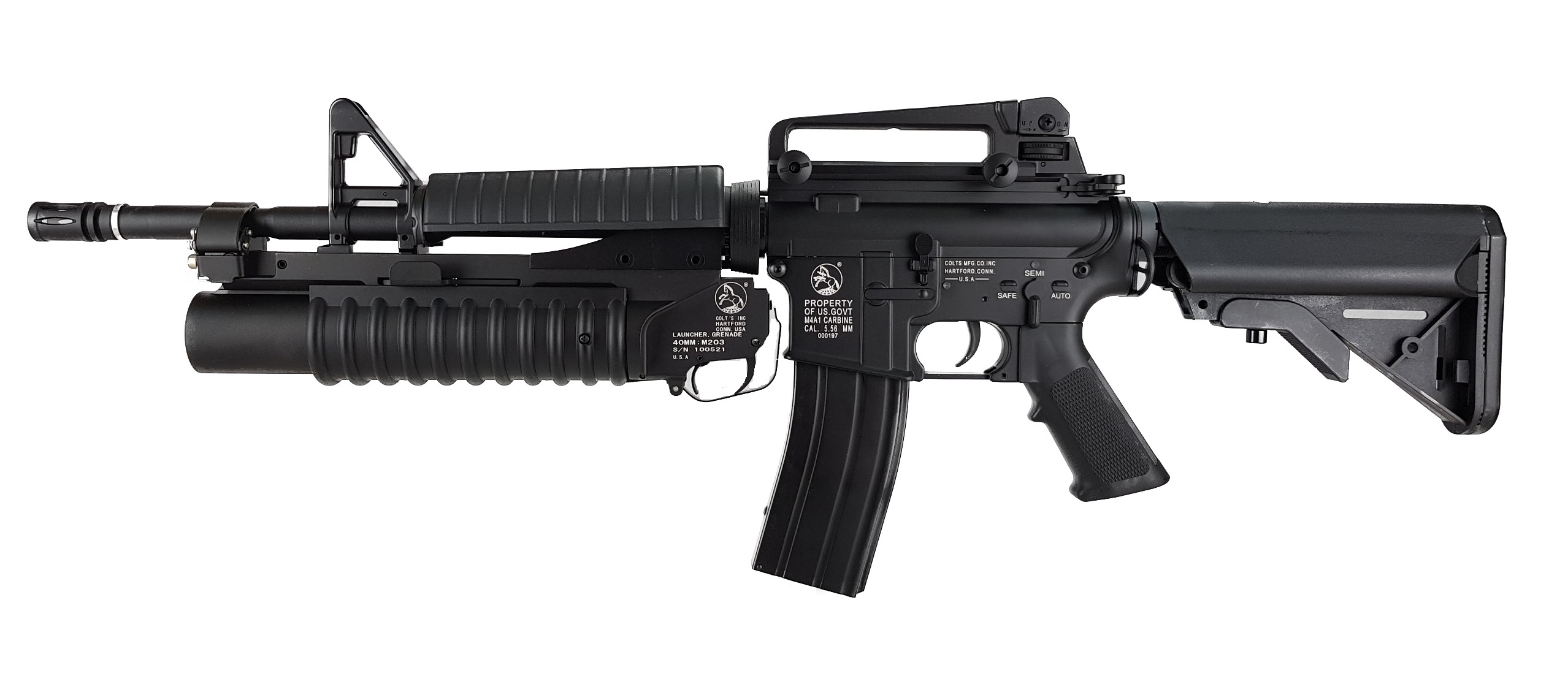M4A1 w/M203 - Quick Change Spring System, FULL METAL