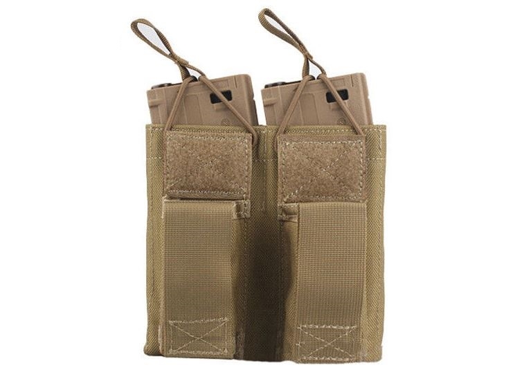  5.56 & Pistol Double Open Top Magazine Pouch - CB