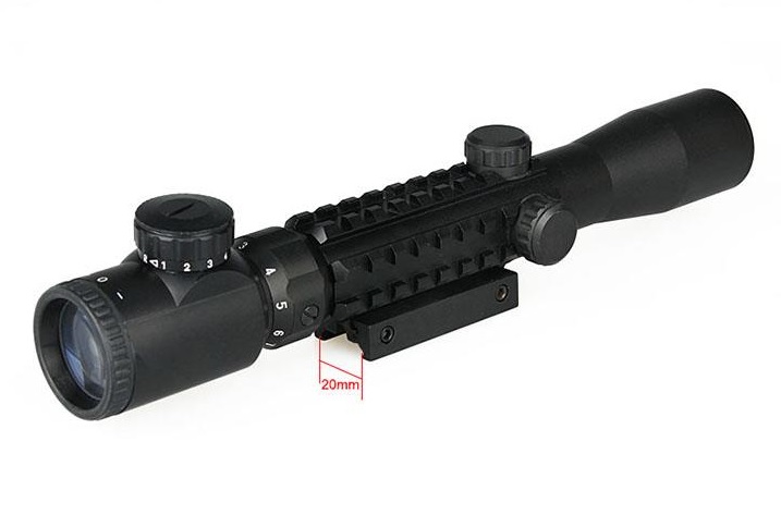 gd032-1.jpeg Tri-Rail 3-9x32 Tactical Rifle Scope (Illuminated reticle) - Image 1