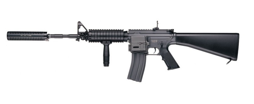 M4 Solid Stock With QD Silencer		 					 		