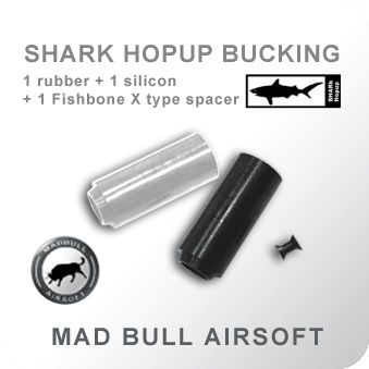 Shark Hopup Bucking: rubber + silicon + "X" type spacing
