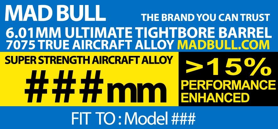 6.01mm T6 7075 Aluminum Ultimate Tightbore Barrel 363mm