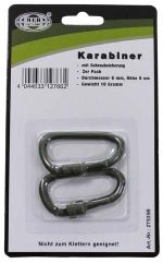 Carabiner, D 6mmx6 cm, OD, Screw Lock, two pack - Image 2