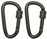 Carabiner, D 6mmx6 cm, OD, Screw Lock, two pack