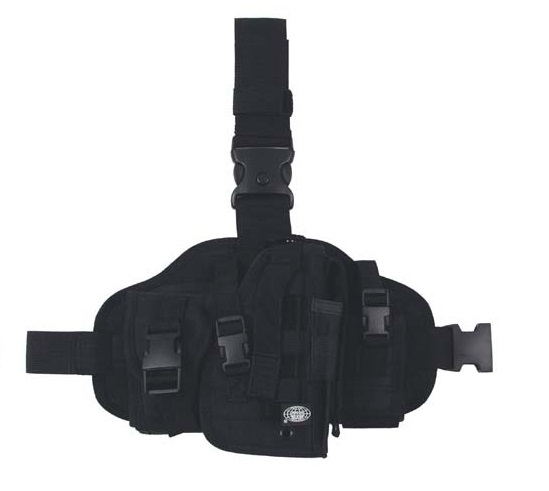 Tactical Holster, Black, Leg and Belt fixing