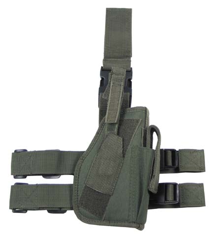 Tactical Holster, OD, Leg and Belt fixing, right