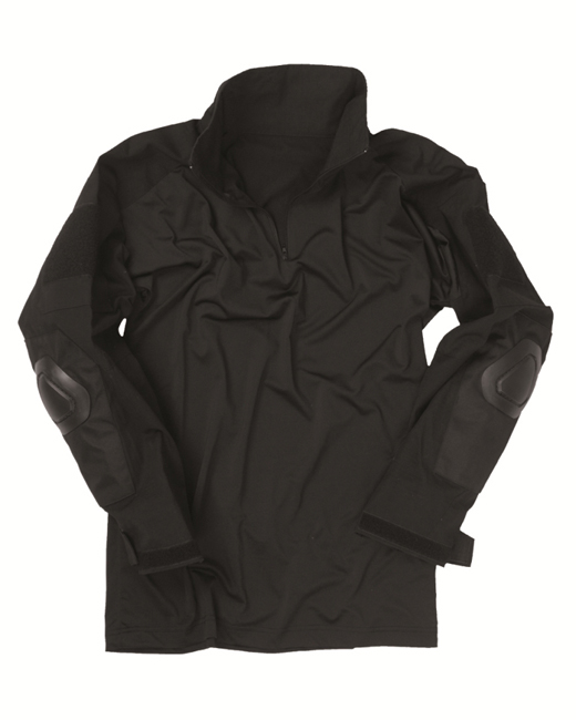TACTICAL WARRIOR SHIRT WITH ELBOW PADS BLACK