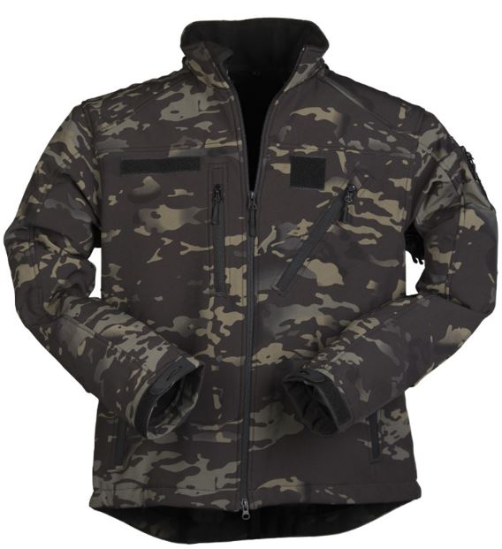 SOFTSHELL JACKET SCU14 BLACK MULTICAM