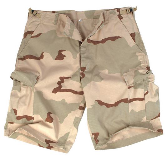US PREWASHED RIPSTOP BERMUDA SHORTS 3 COLOR DESERT