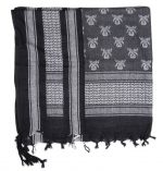 SHEMAGH SCARF (SKULL) BLACK/WHITE  - Image 2
