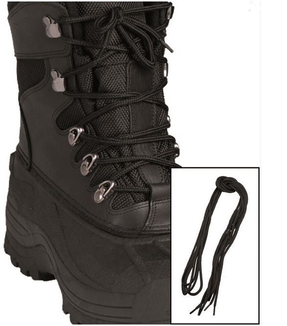 COTTON SHOE LACES 180 CM - BLACK