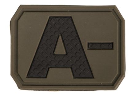 OD 3D BLOOD TYPE PATCH A NEGATIVE