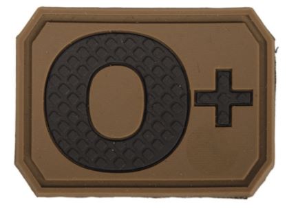DARK COYOTE 3D BLOOD TYPE PATCH 0 POSITIVE