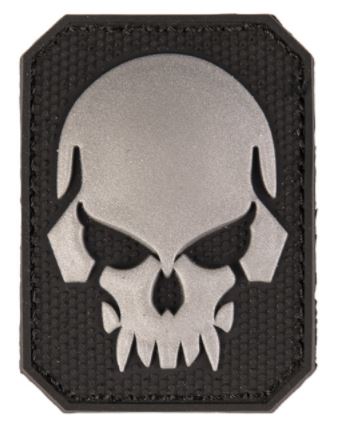 BLACK PVC SKULL 3D PATCH SMALL		