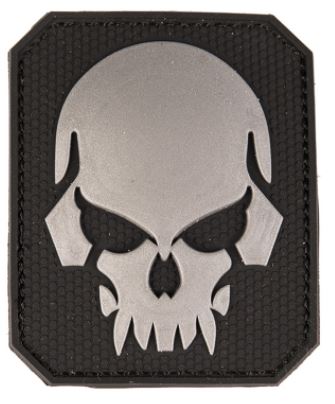 BLACK PVC SKULL 3D PATCH LARGE	