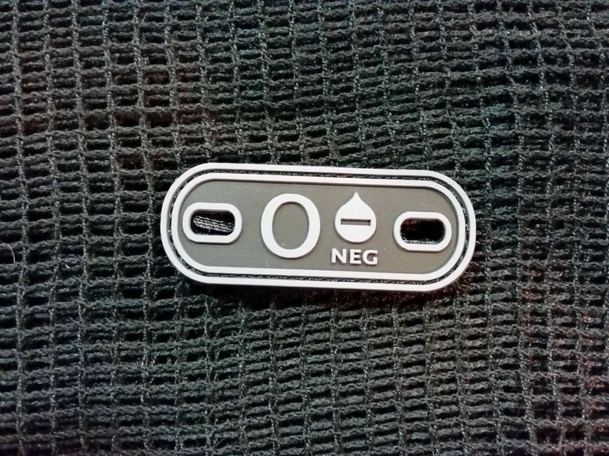 PVC-Blood Type-0 Neg - Low Visibility