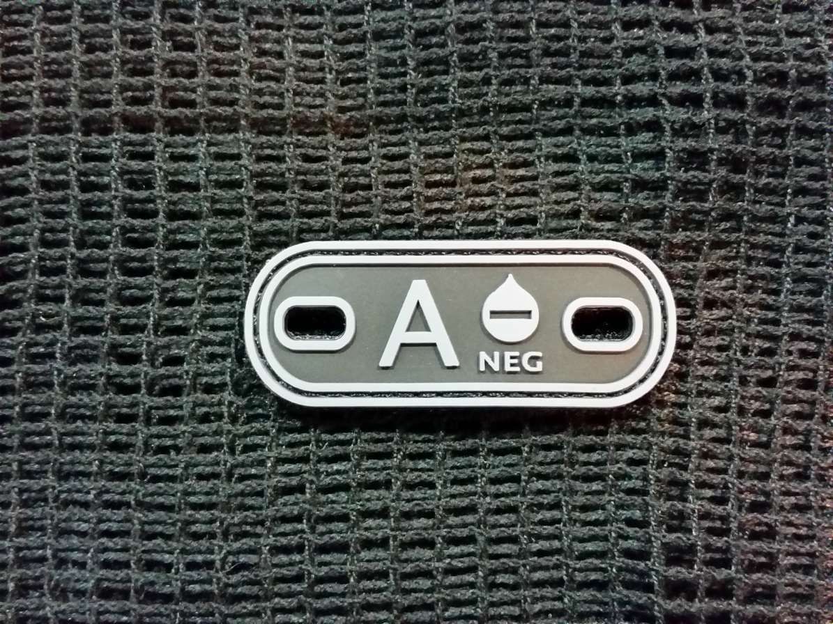 PVC-Blood Type-A Neg - Low Visibility