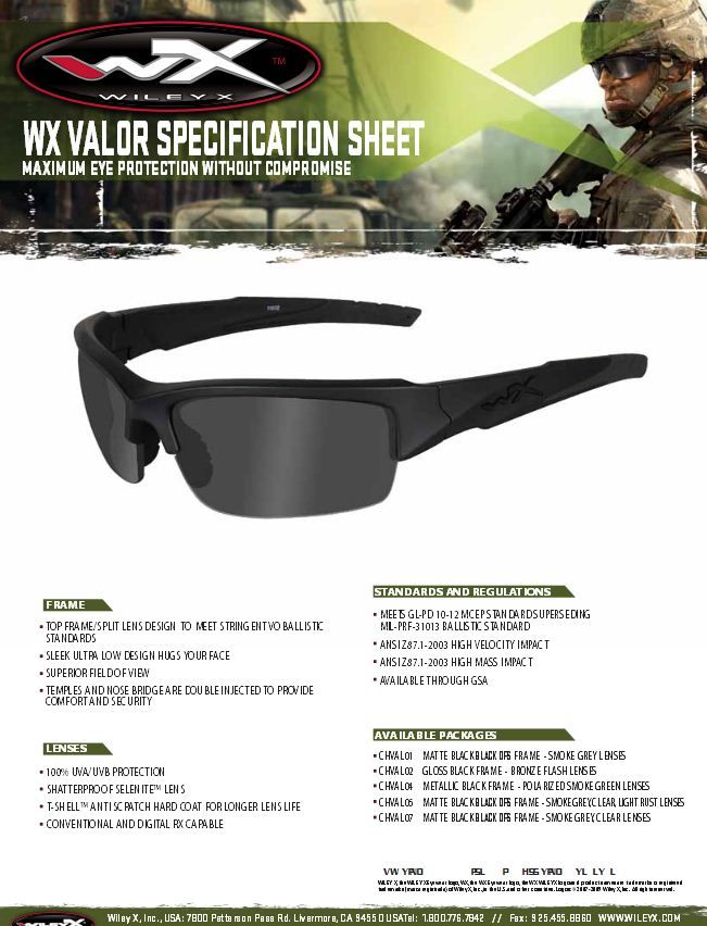 VALOR Smoke Grey Lens Matte Black Frame