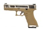 WE Force G17 GBB Tan (Silver Slide and Silver Barrel)