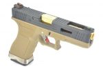 WE Force G18C GBB Tan (Black Slide and Gold Barrel) - Image 2