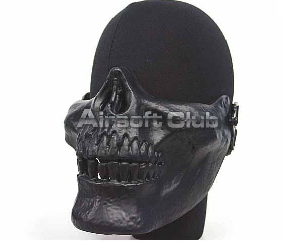 Skull Skeleton Half Face Protector Mask Black