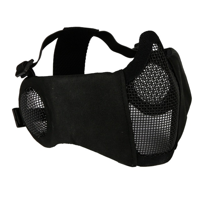 New-Tactical-Airsoft-Masks-Paintball-CS-Foldable-Half-Face-Low-carbon-Steel-Mesh-Military-Style-Comfortable.jpg_640x640 Tactical Elite Mask - BK - Image 1