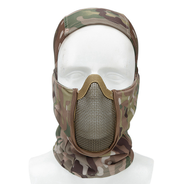 Tactical-Balaclava-Mesh-Mask-Airsoft-Paintball-Full-Face-Protection-Ninja-Style-Hood-Steel-Metal-Mask-Foldable.jpg_640x640 (1) Tactical Balaclava Mesh Mask - Multicam - Image 1
