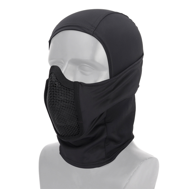 Tactical-Balaclava-Mesh-Mask-Airsoft-Paintball-Full-Face-Protection-Ninja-Style-Hood-Steel-Metal-Mask-Foldable.jpg_640x640 Tactical Balaclava Mesh Mask - BK - Image 1