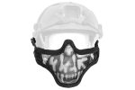 Steel Half Face Skull Mask (Helmet Version) - BK