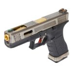 WE Force G17 GBB BK (Silver Slide and Gold Barrel) - Image 4